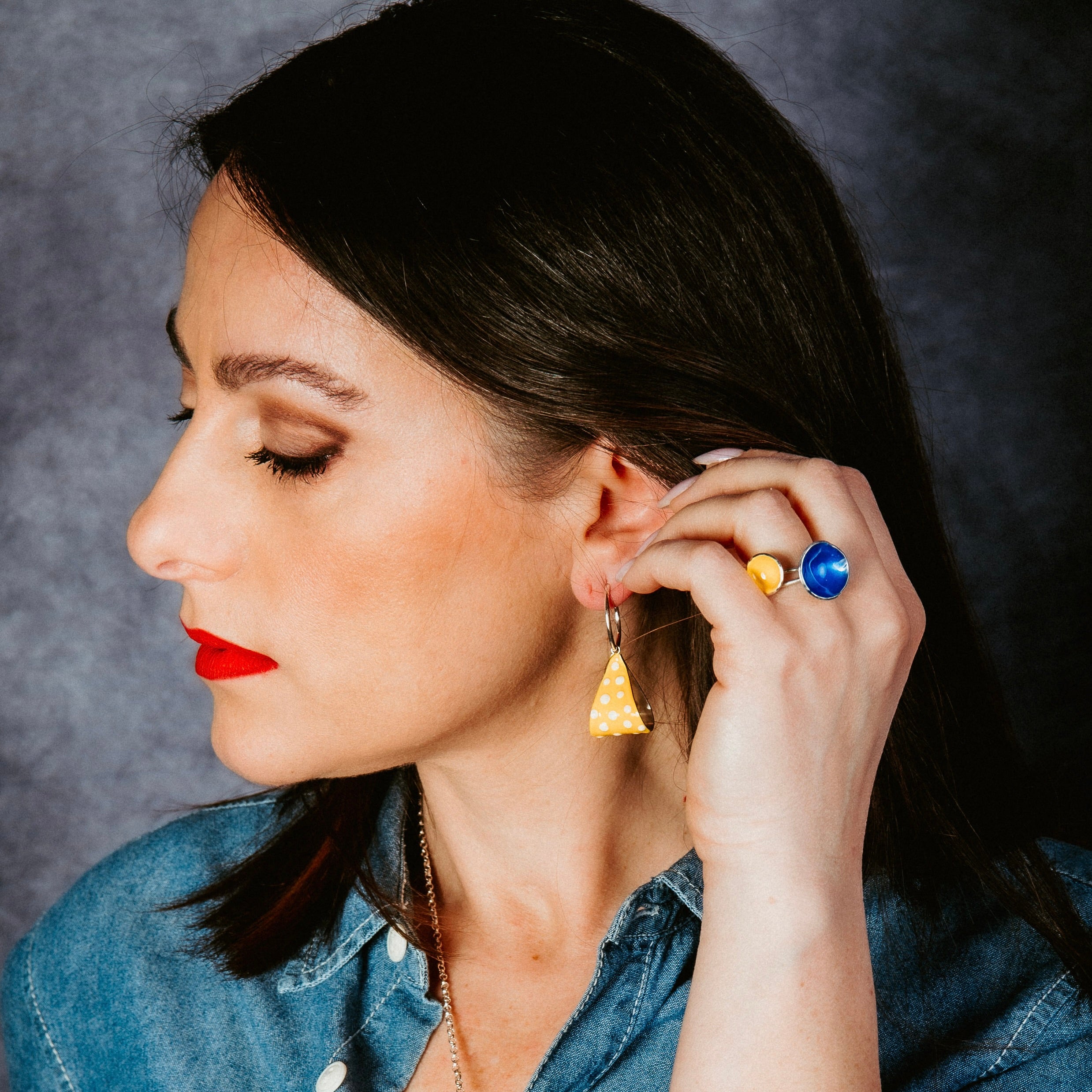 Orecchini Polka Camaleonte