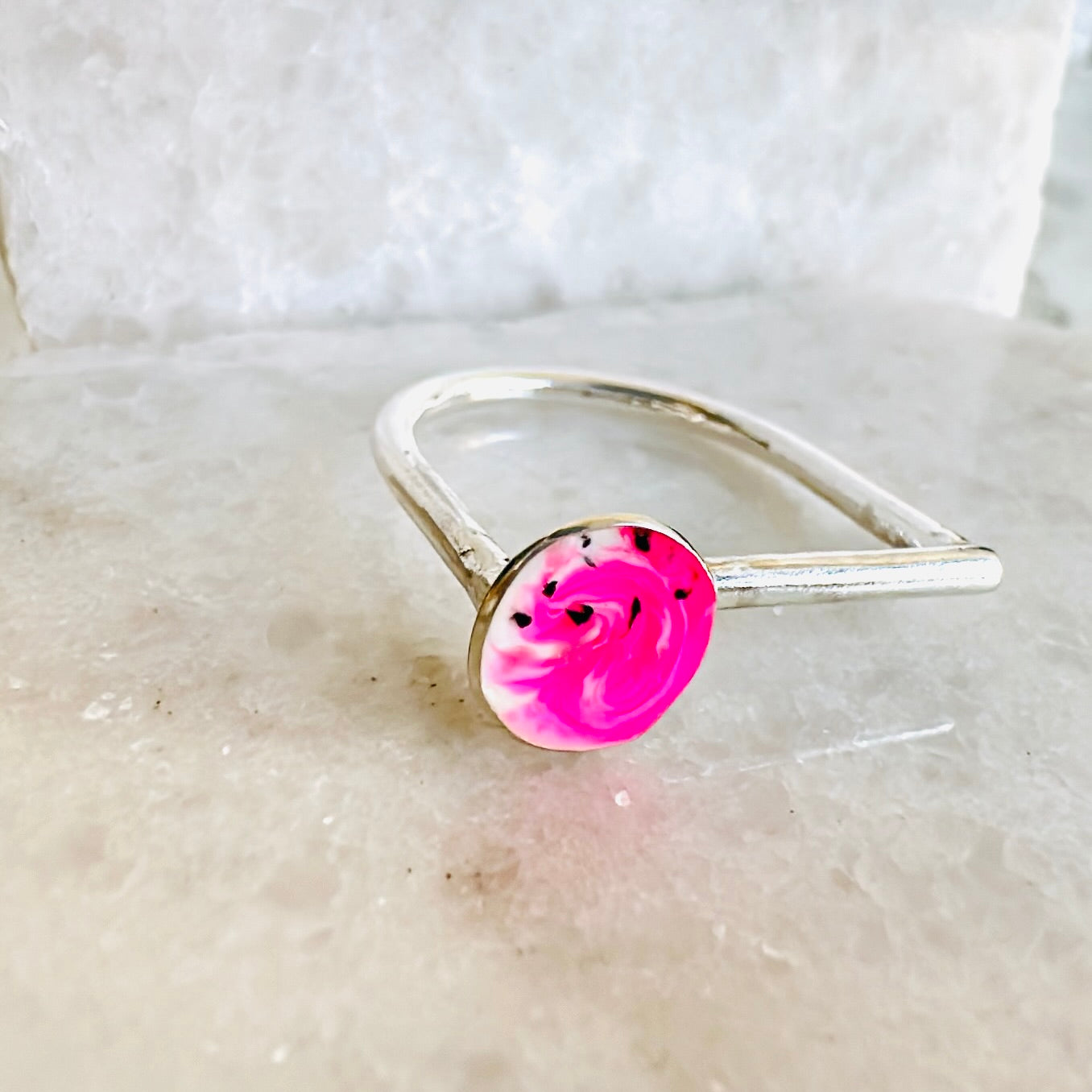 Anello Argento 925 Smaltato Colorato - Blumen Farbilia