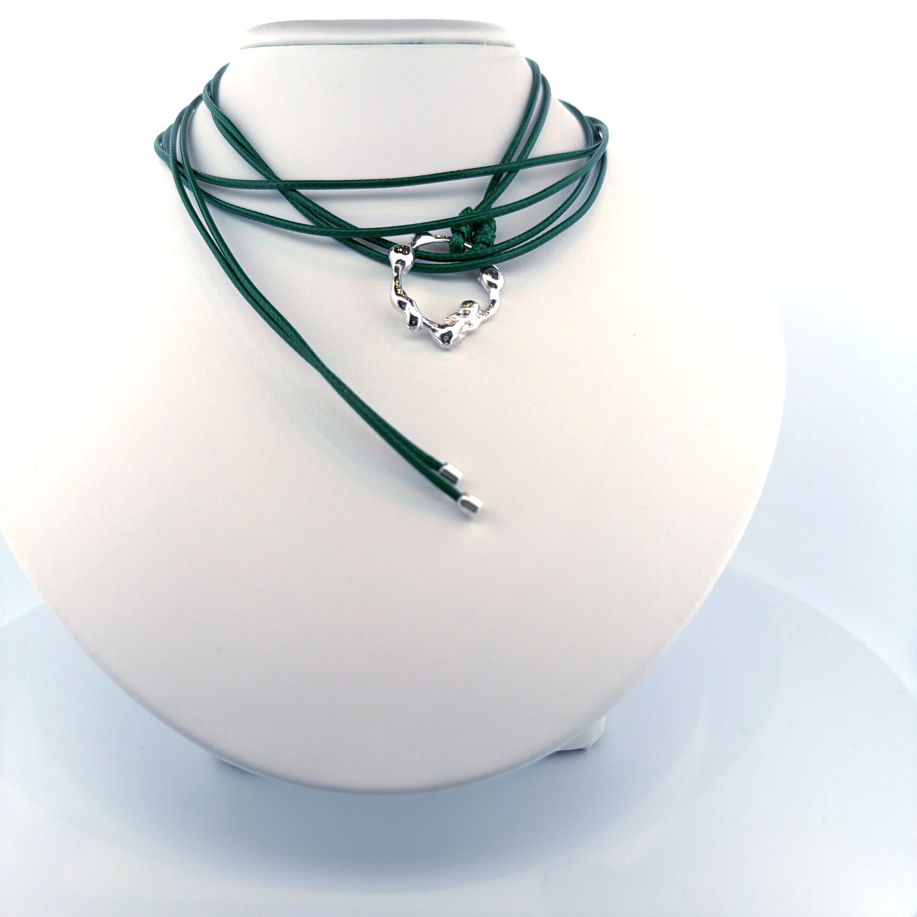 Collana Argento925 con Ciondolo Materico e Cordino Colorato | Gioiello Artigianale Farbilia