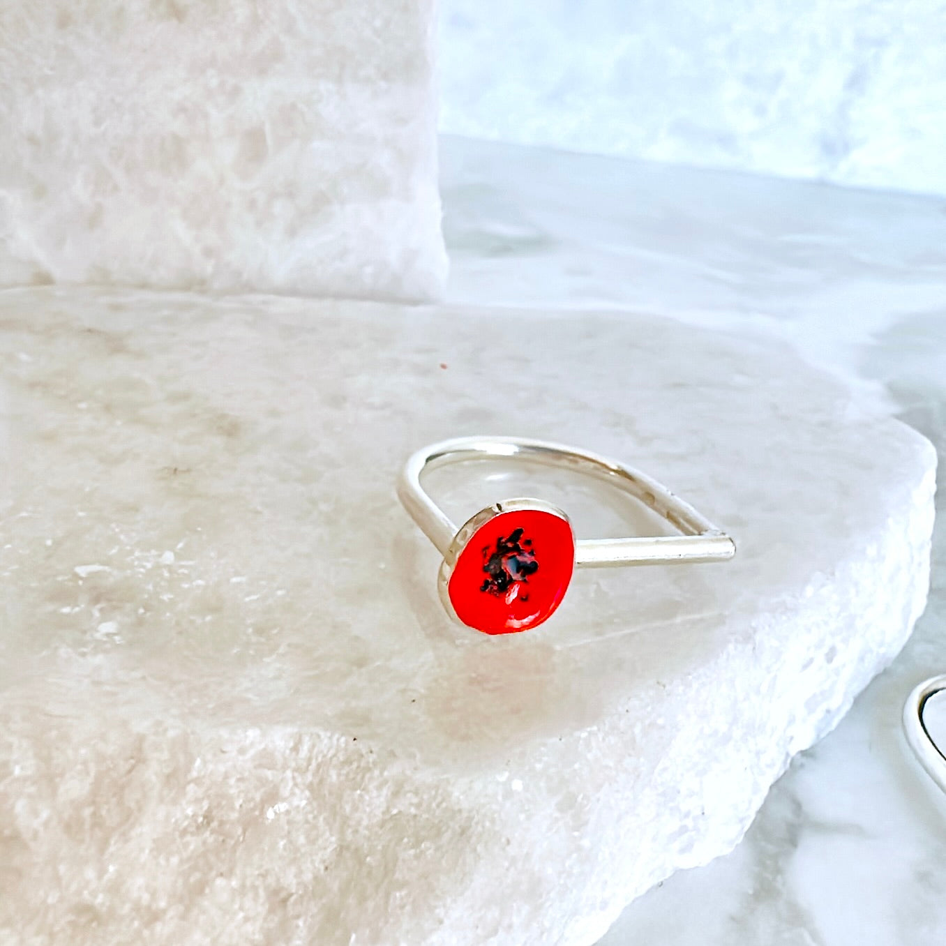 Anello Argento 925 Smaltato Colorato - Blumen Farbilia