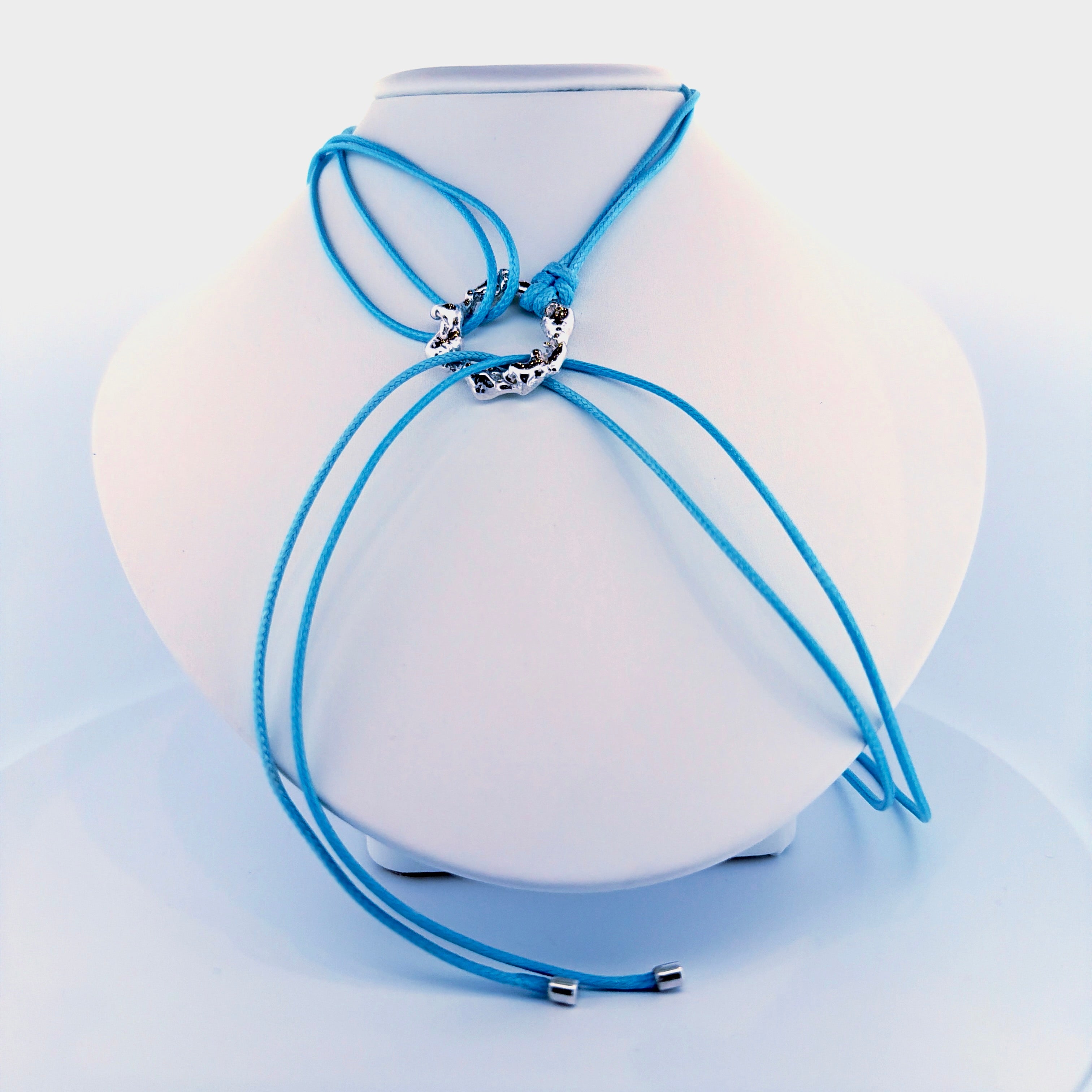 Collana Argento925 con Ciondolo Materico e Cordino Colorato | Gioiello Artigianale Farbilia